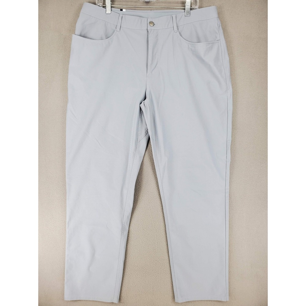 Rhoback Performance Pants Mens 38 x 30 Light Gray Golf Stretch Trousers